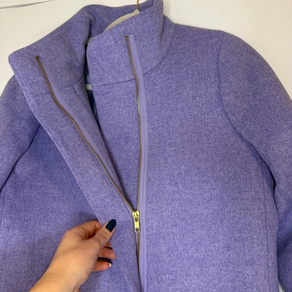 NWT J Crew Lilac Purple Wool Blend Cocoon Pea Coat - Picture 6 of 13